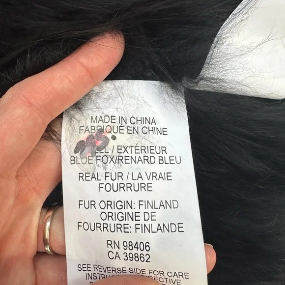 Theory Black Teddy Jacket Natural Blue Fox size M - Picture 3 of 12